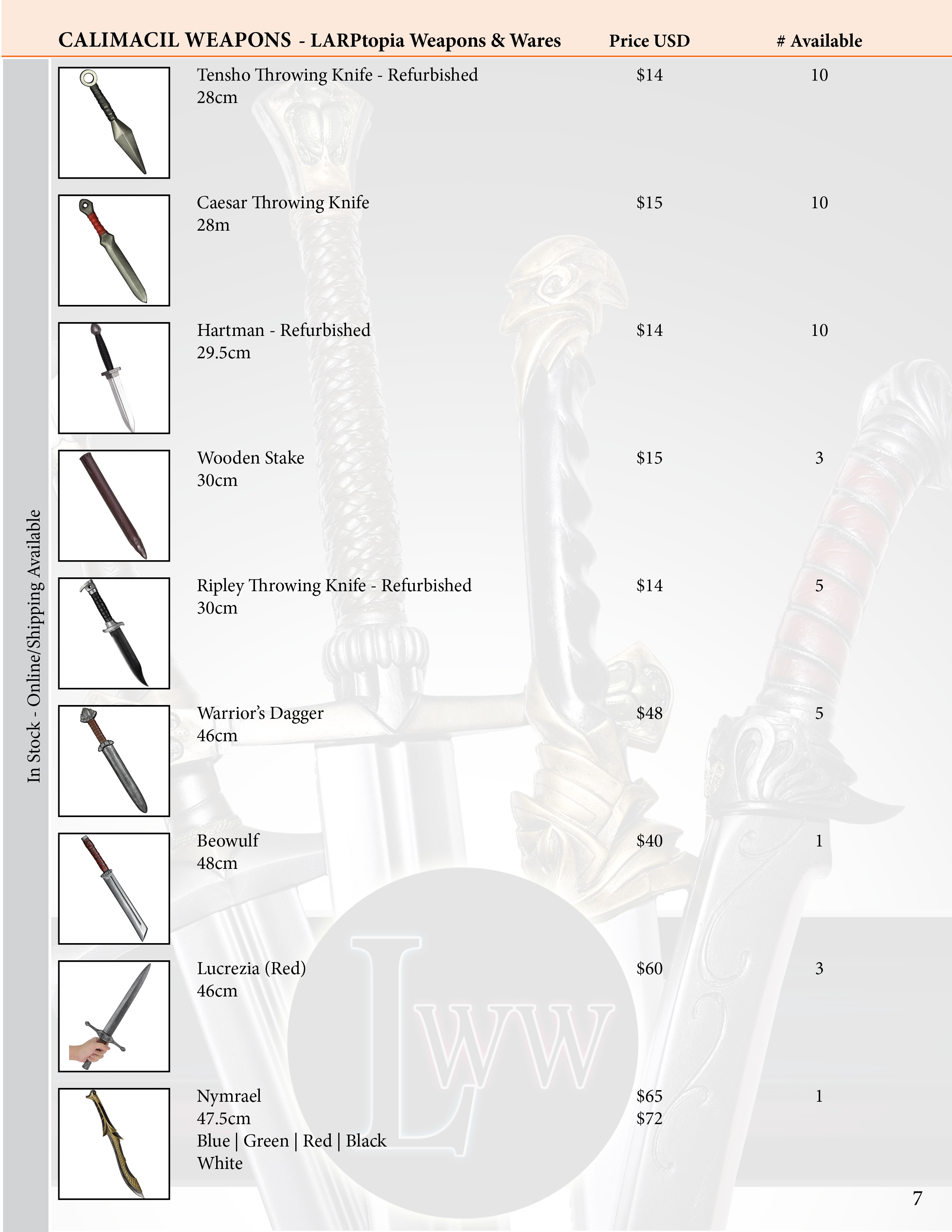 Online Items Weapons Calimacil