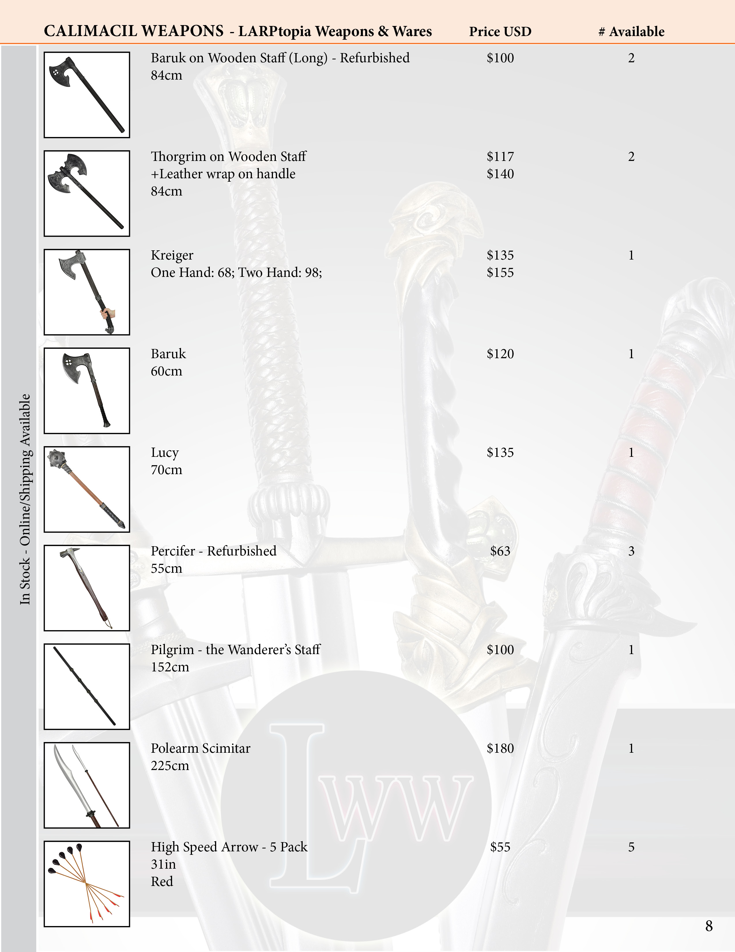 Online Items Weapons Calimacil