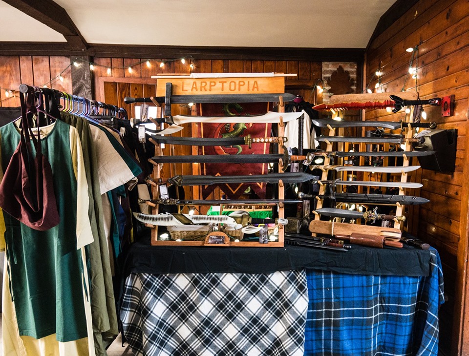 alliance south michigan larp shop display burgschneider clothing & epic armoury swords